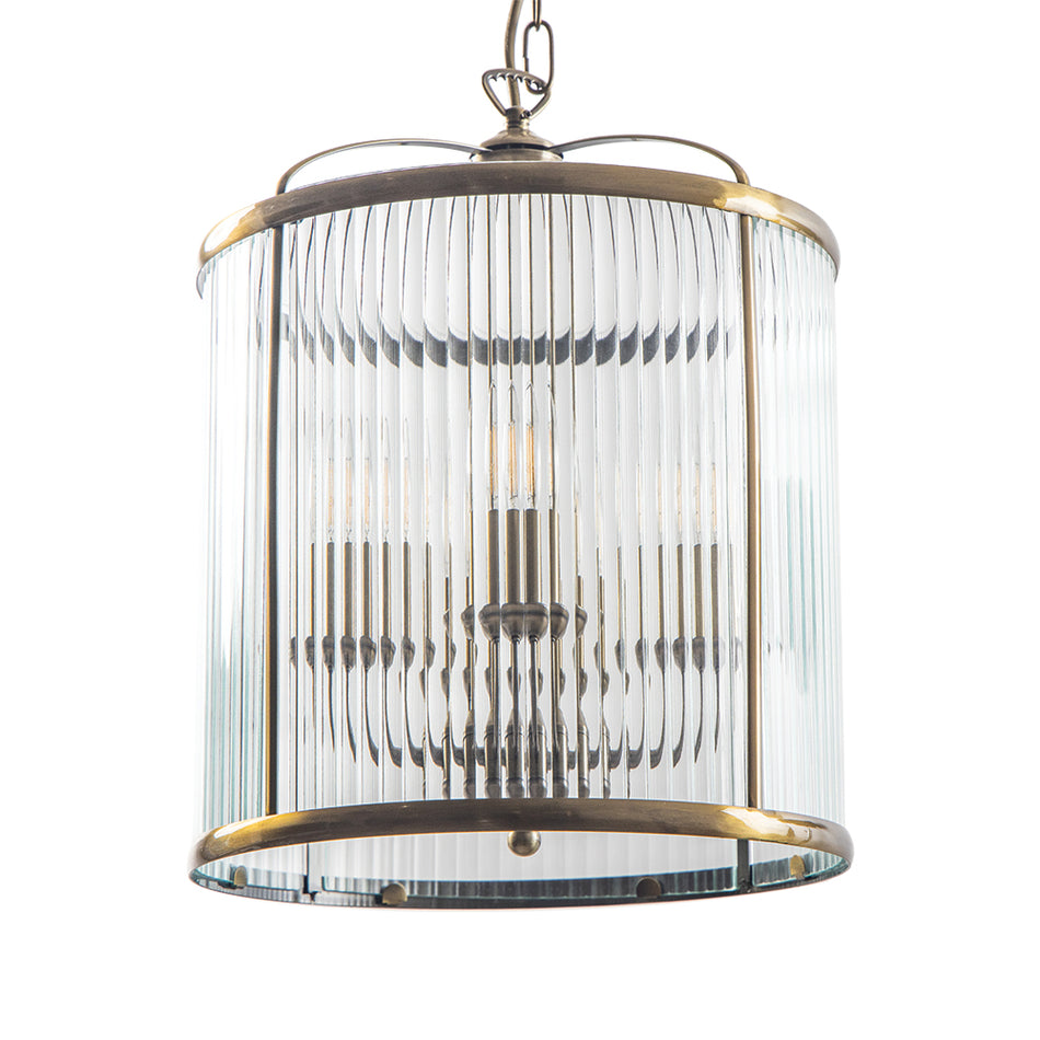 Fern Ribbed glass 4 Light Lantern