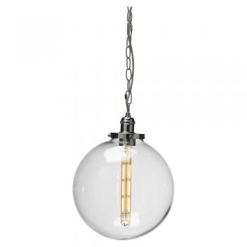 Otra Silver Glass Globe Ceiling pendant