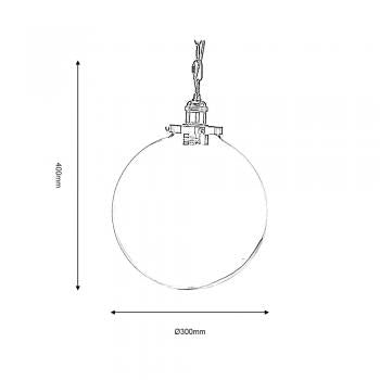 Otra Antique Brass Glass Globe Ceiling pendant