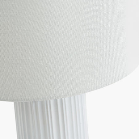 Ionic white Textured Ceramic and Gold Metal Table Lamp