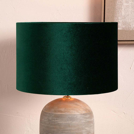 Bow 45cm Green Velvet Cylinder Shade