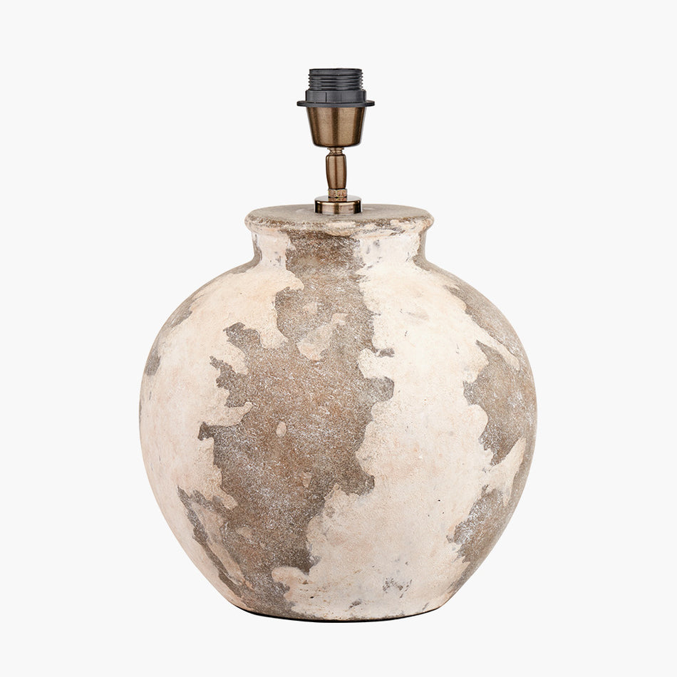 Lulia Antique Finish Stoneware Table Lamp Base with Harley 40cm Hopsack Empire Lampshade