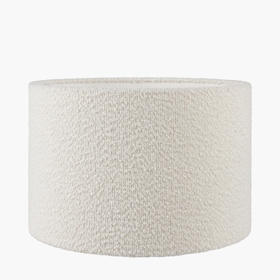 Rouen White Boucle Cylinder Lampshade