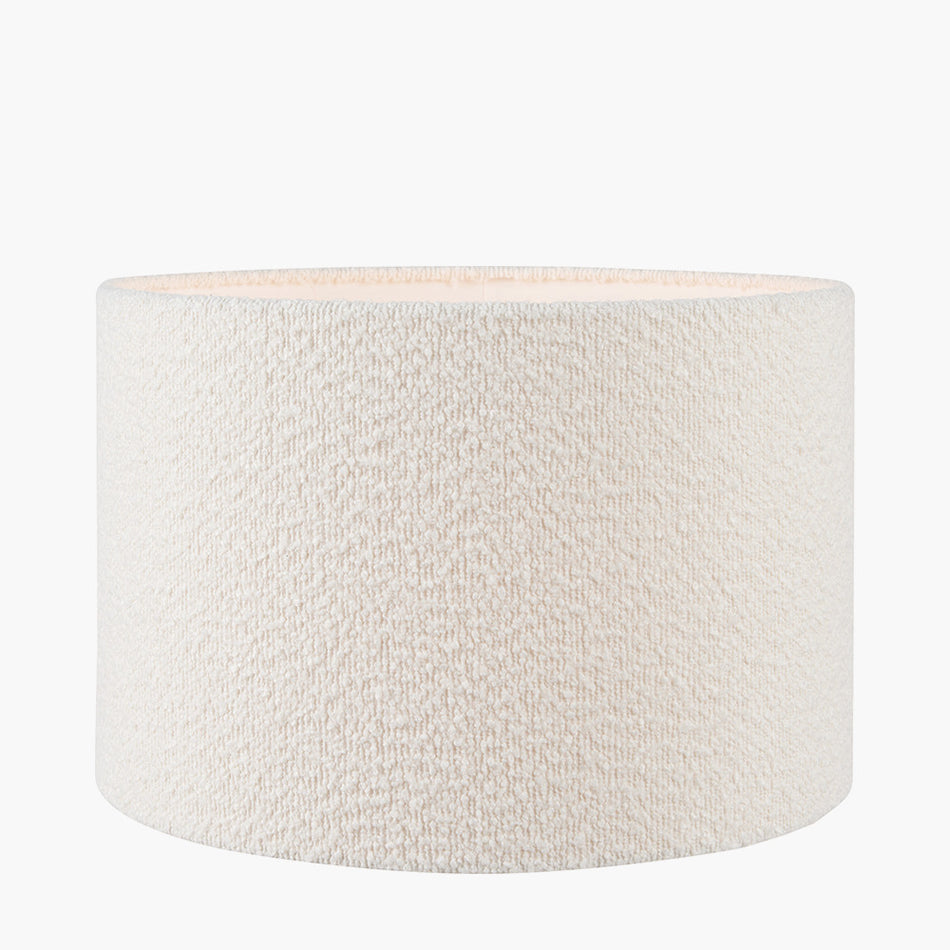 Rouen White Boucle Cylinder Lampshade