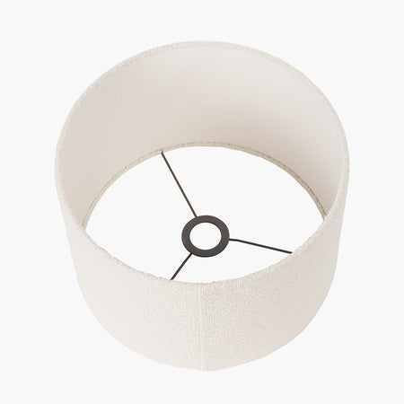 Black and White Coral Ceramic Table Lamp Base with Rouen 35cm White Boucle Shade