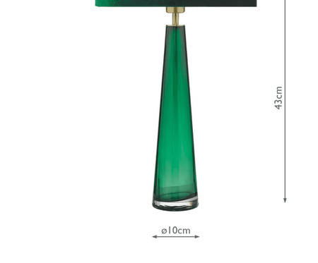Samara Table Lamp Green Glass with Velvet Shade