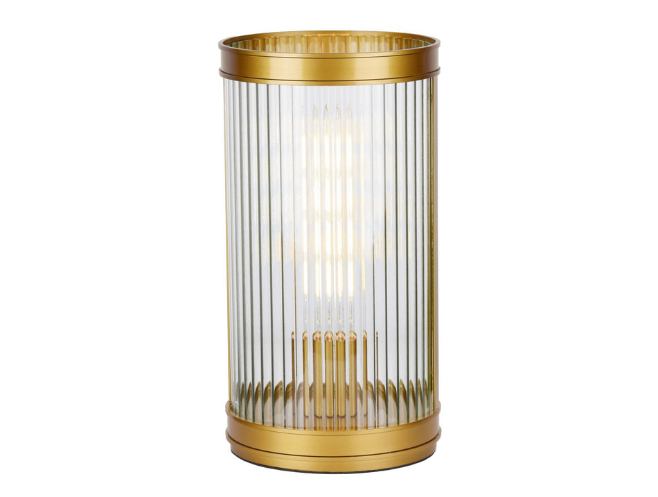 Bianka Table Lamp Bronze and Ribbed Glass