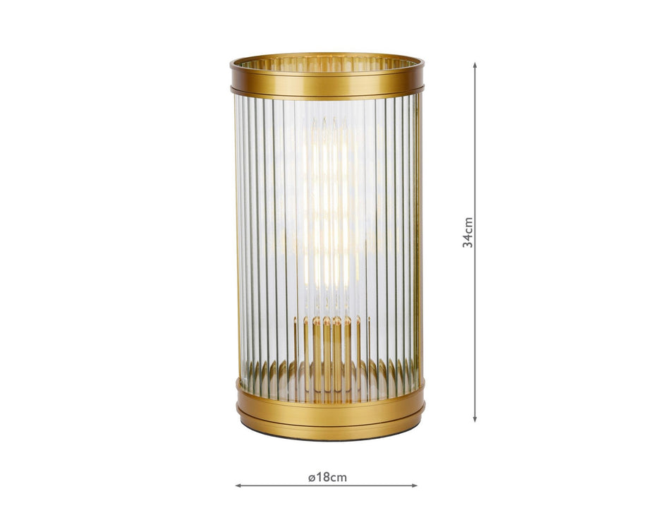 Bianka Table Lamp Bronze and Ribbed Glass