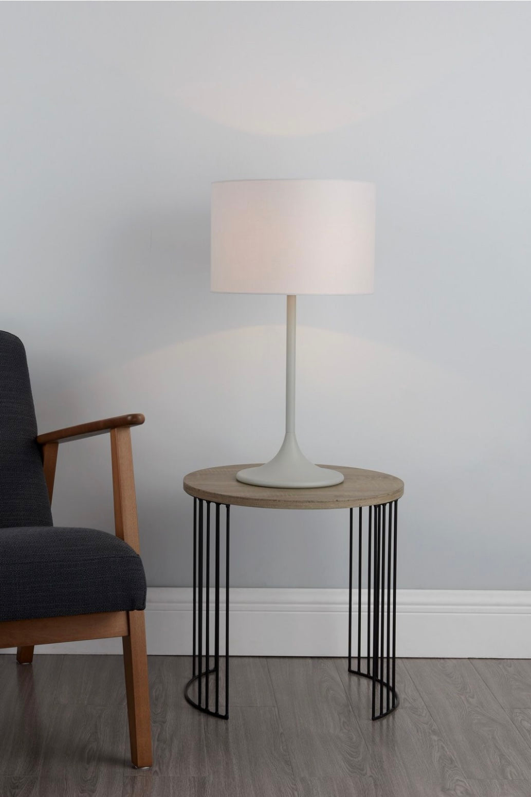 Funchal Table Lamp Grey With Shade