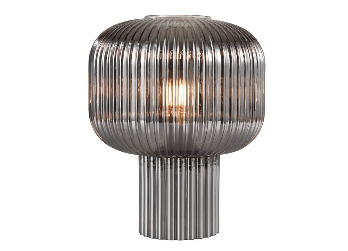 Demarius Table Lamp Smoked Ribbed Glass