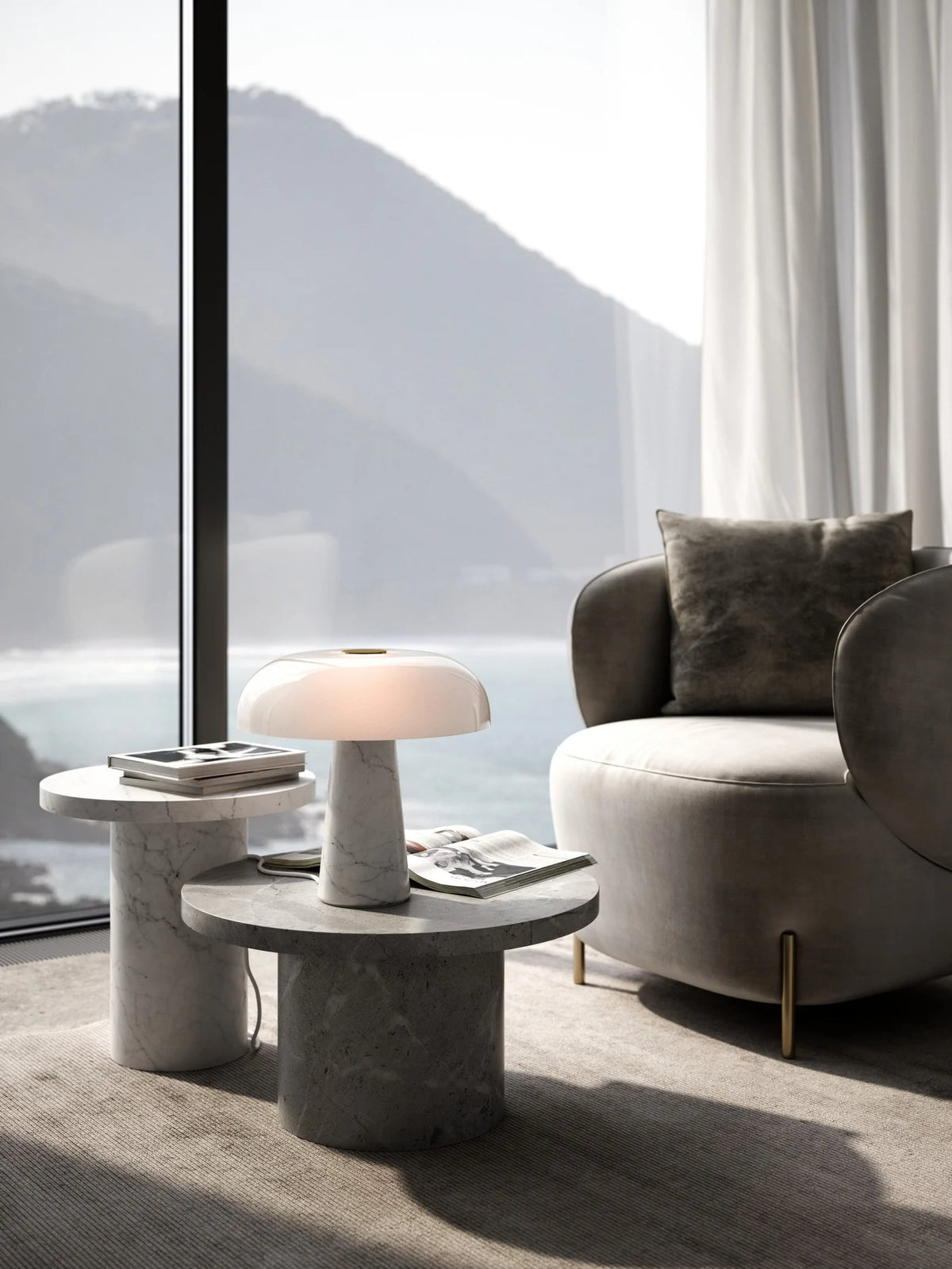 Glossy Table lamp Opal white