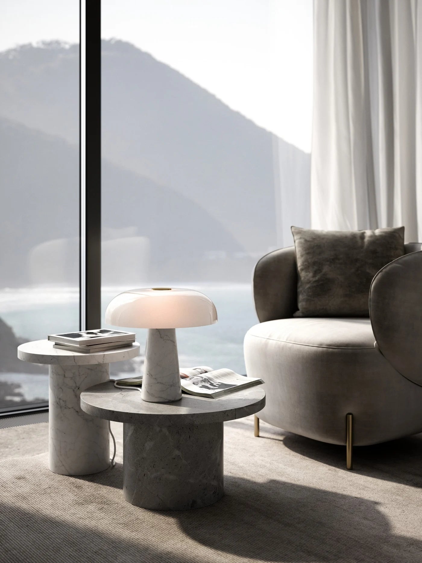 Glossy Table lamp Opal white