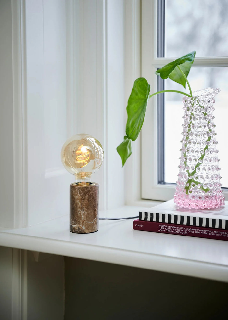 Siv Marble Table lamp Brown
