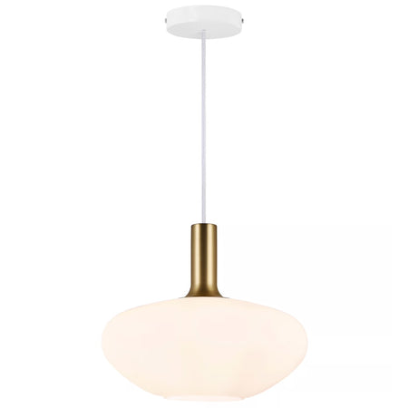 Alton Opal Glass Ceiling Pendant White 35cm