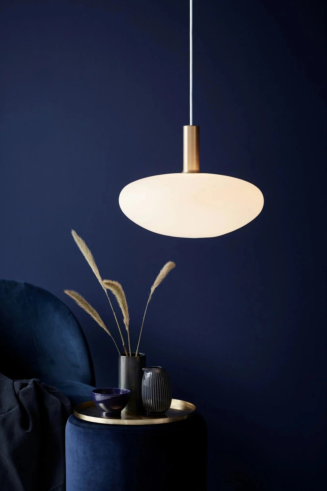Alton Opal Glass Ceiling Pendant White 35cm