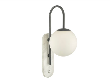 Deuce Bathroom Wall Light Marble Opal Glass IP44