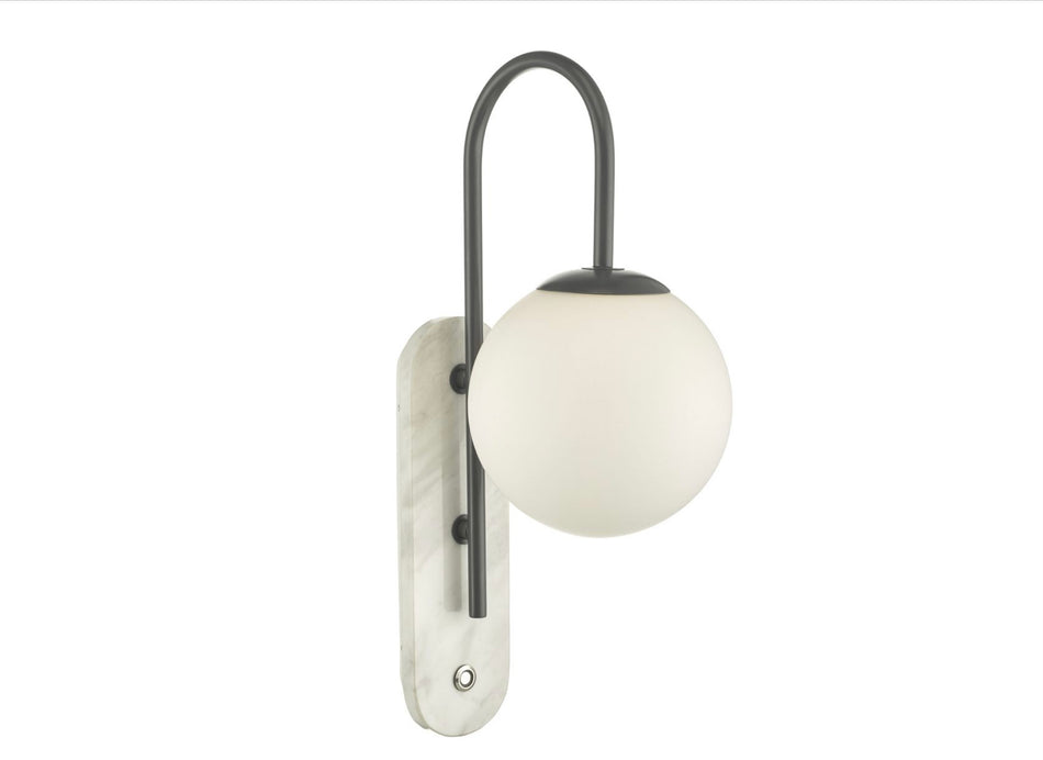 Deuce Bathroom Wall Light Marble Opal Glass IP44