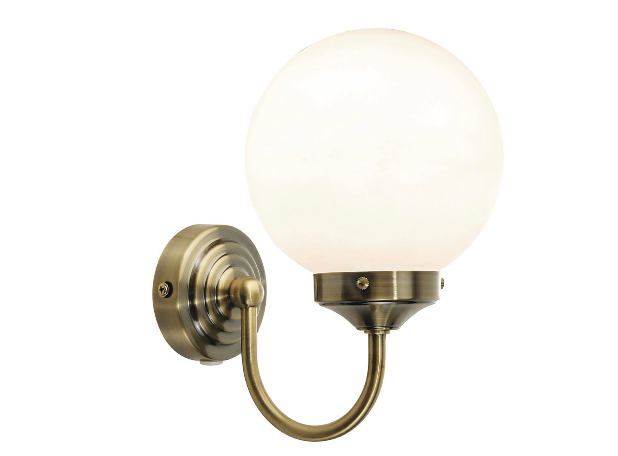 Barclay Bathroom Wall Light Polished Chrome Opal Glass IP44