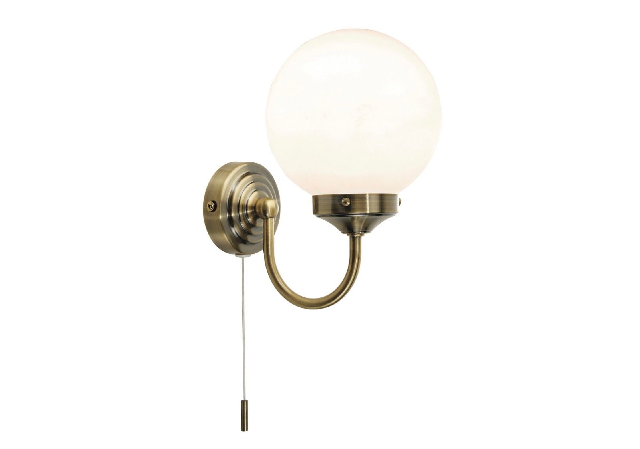 Barclay Bathroom Wall Light Polished Chrome Opal Glass IP44