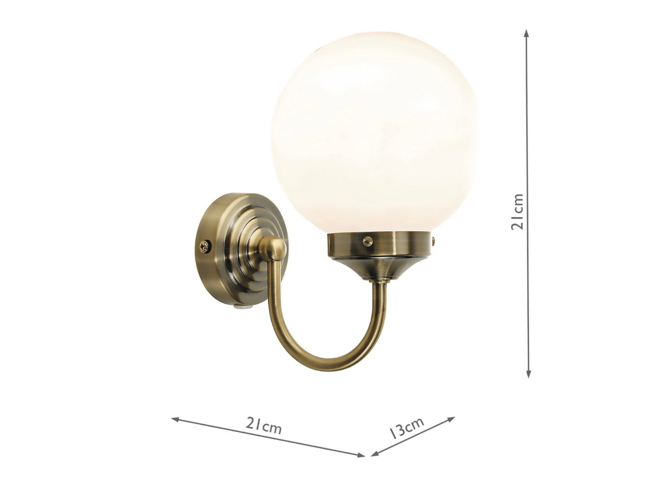 Barclay Bathroom Wall Light Polished Chrome Opal Glass IP44