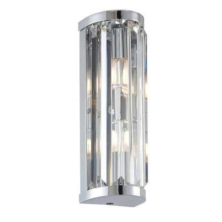 Crystal and chrome bathroom wall light IP44 Rated