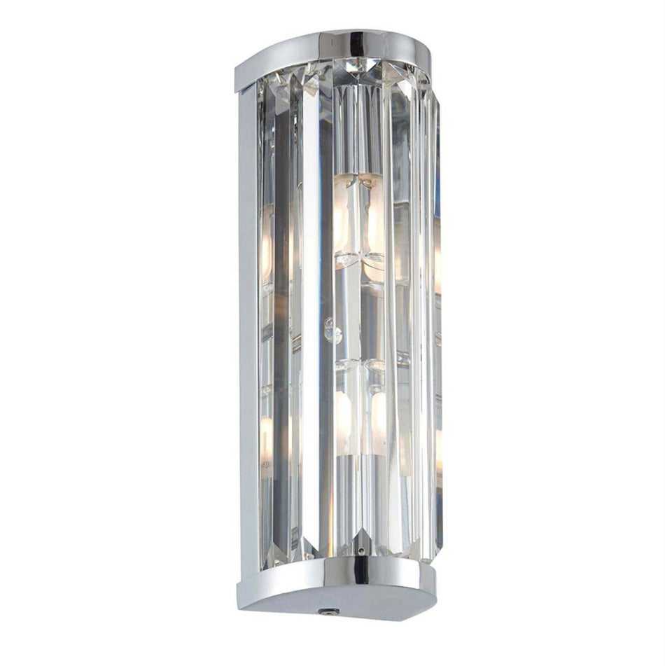 Crystal and chrome bathroom wall light IP44 Rated