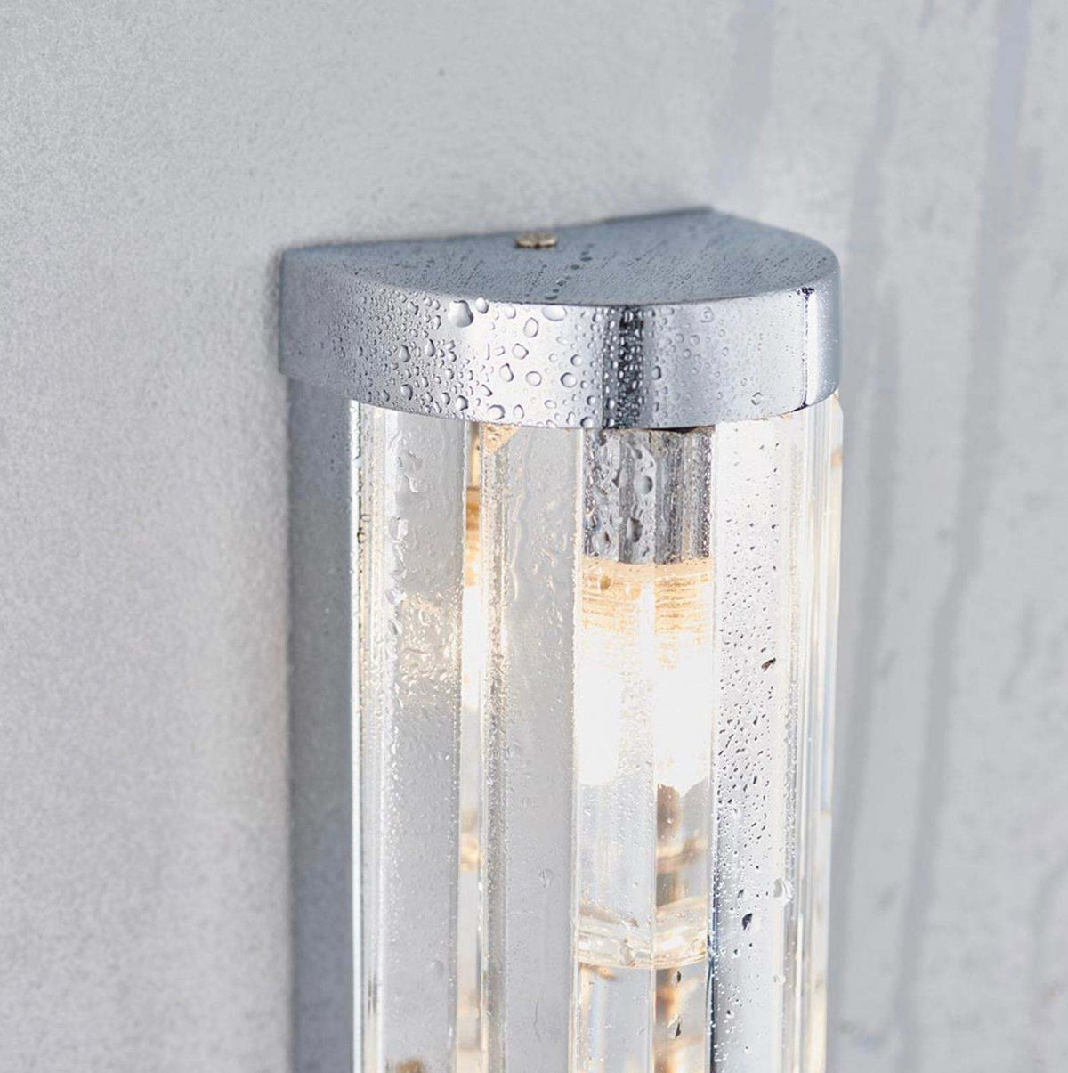 Crystal and chrome bathroom wall light IP44 Rated