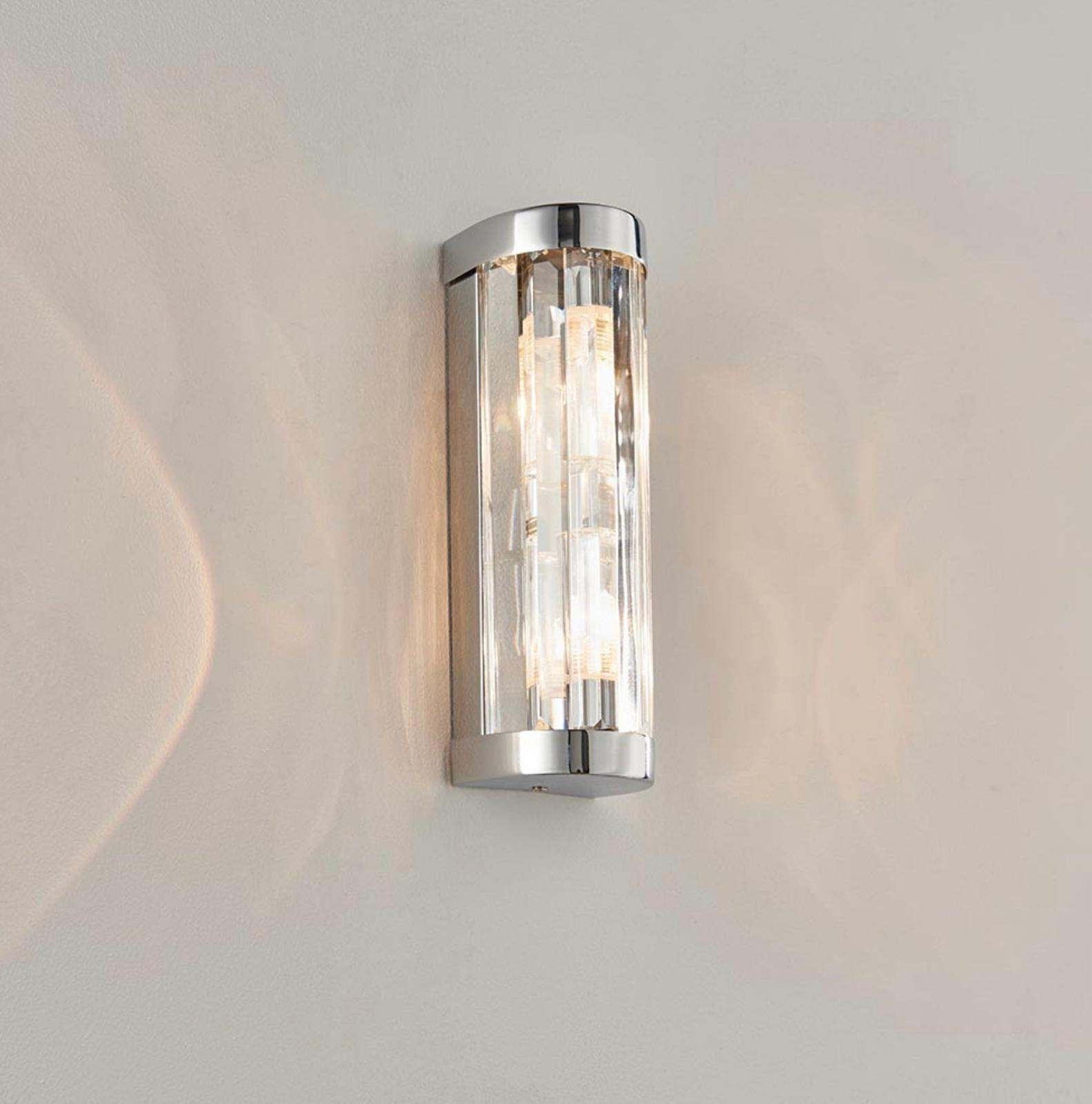 Crystal and chrome bathroom wall light IP44 Rated