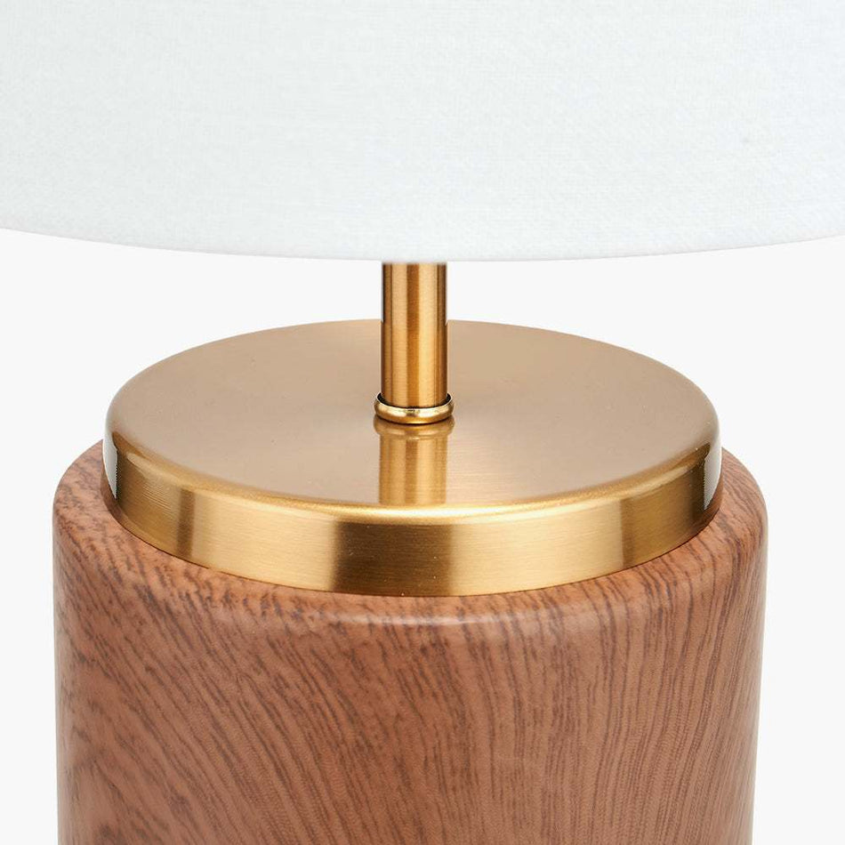 Carrara Wood Effect Ceramic Table Lamp