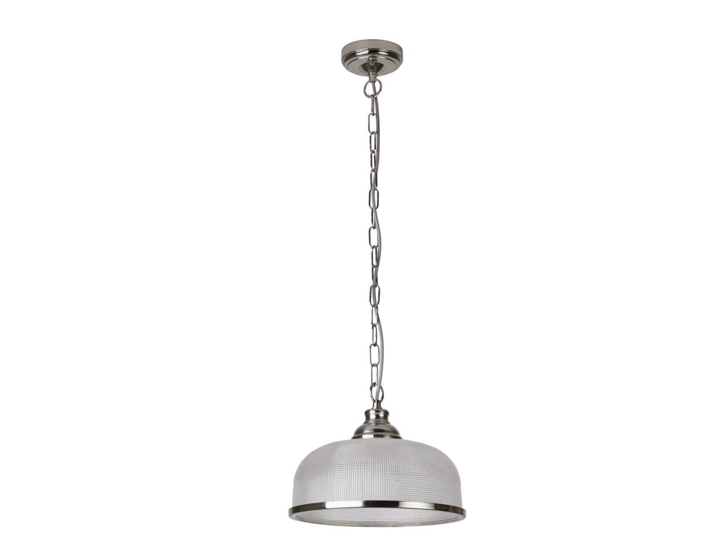 Bistro 1Lt Pendant, Satin Silver Halophane Glass
