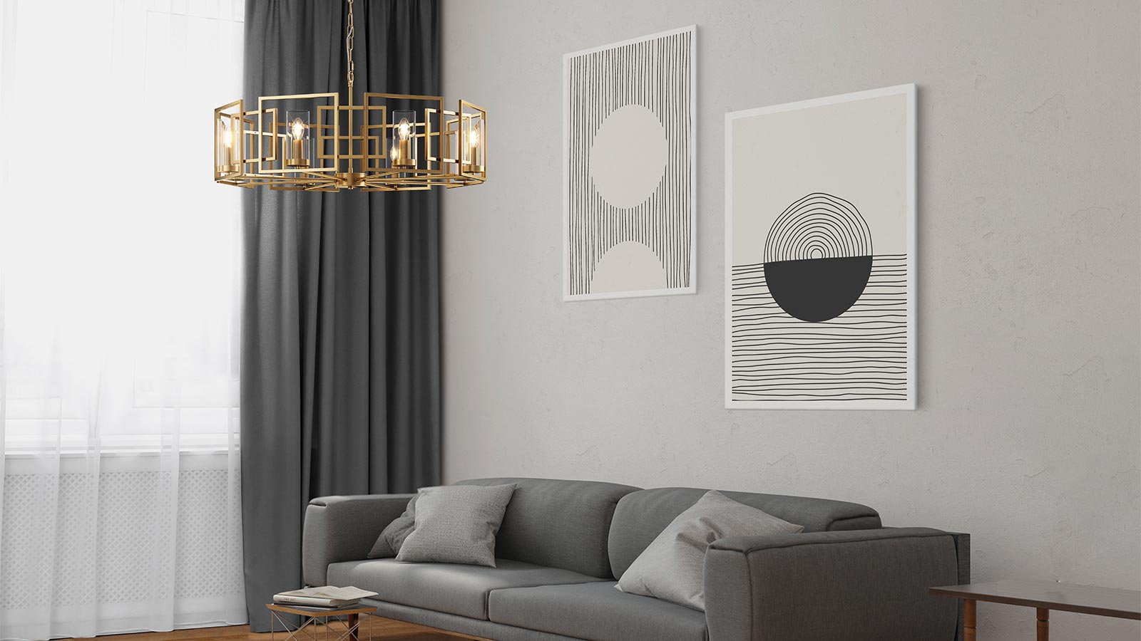 Bowi Gold Decorative 6 light ceiling pendant