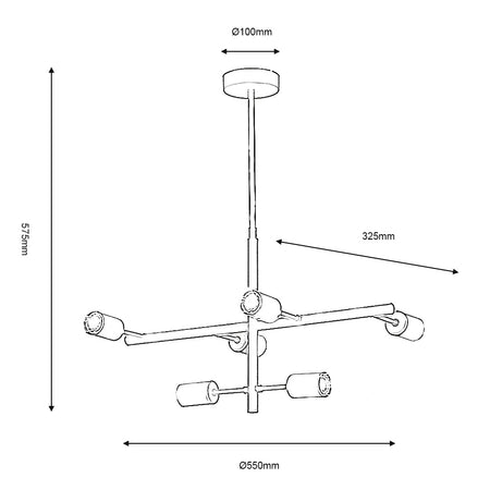 Chanin 6 Light Semi Flush Ceiling Light