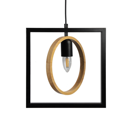 Finley 1 Light Ceiling Pendant black and wood