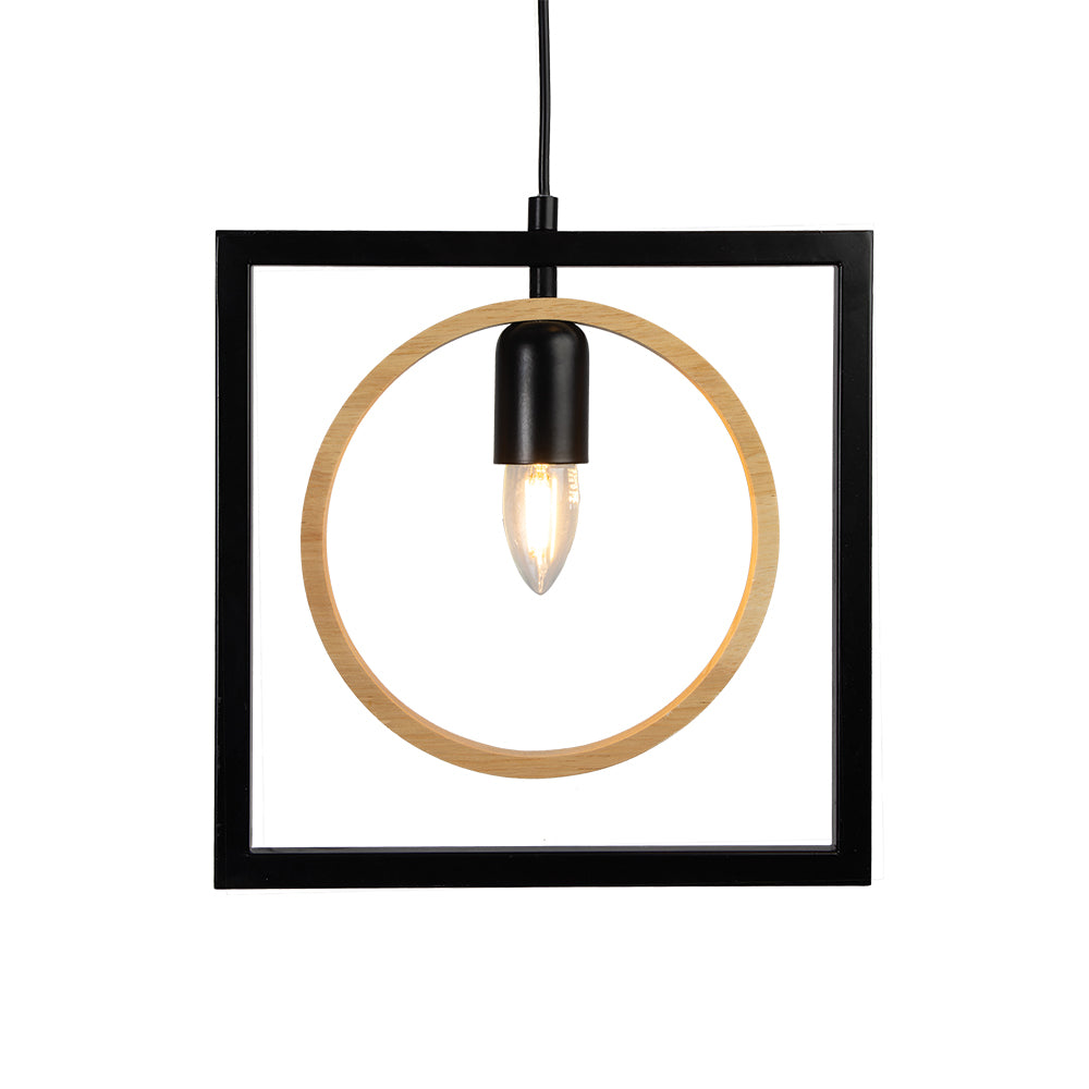 Finley 1 Light Ceiling Pendant black and wood