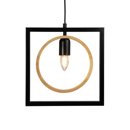 Finley 1 Light Ceiling Pendant black and wood