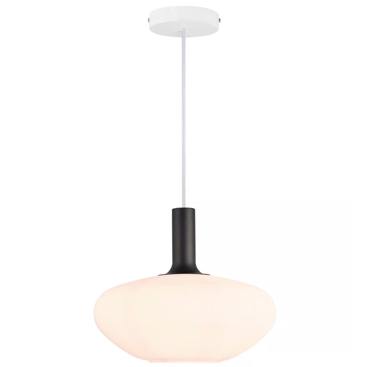 Alton Opal Glass Ceiling Pendant White 35cm