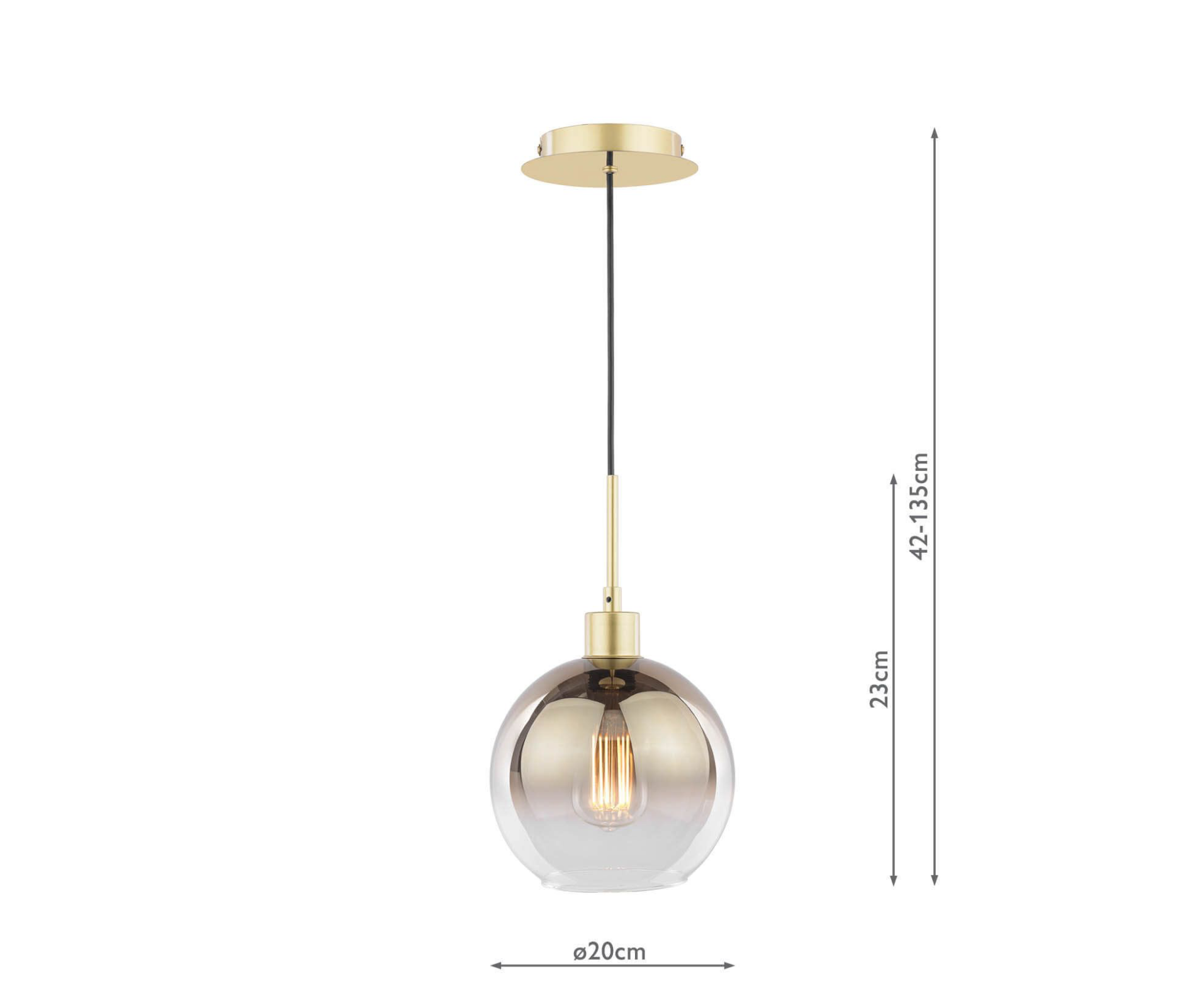 Lycia Pendant Satin Gold and Gold Ombre Glass