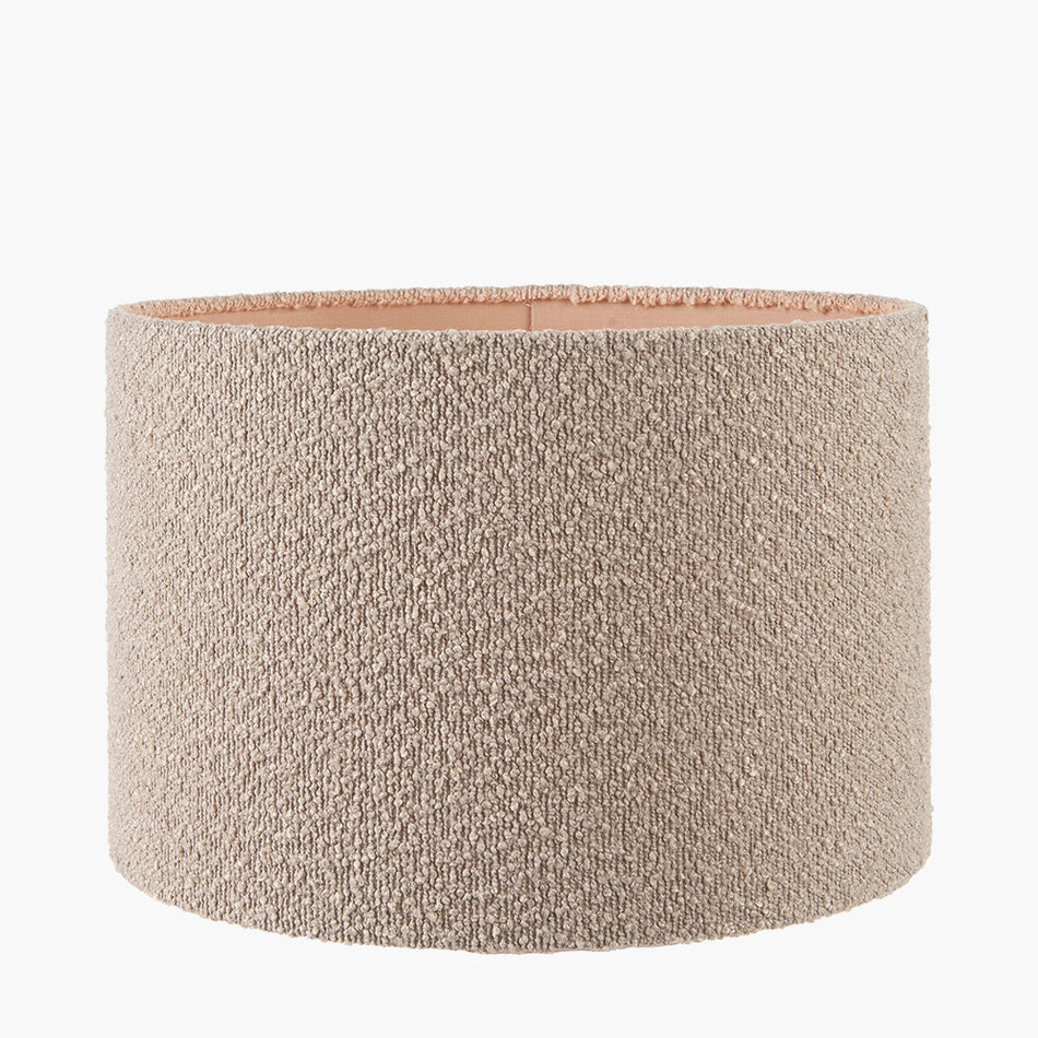 Rouen Taupe Boucle Cylinder Lampshade