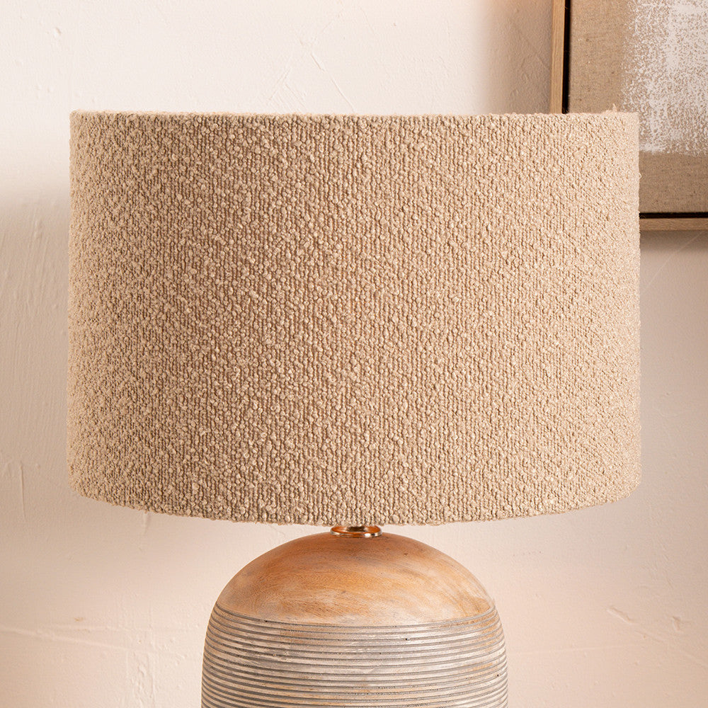 Rouen Taupe Boucle Cylinder Lampshade