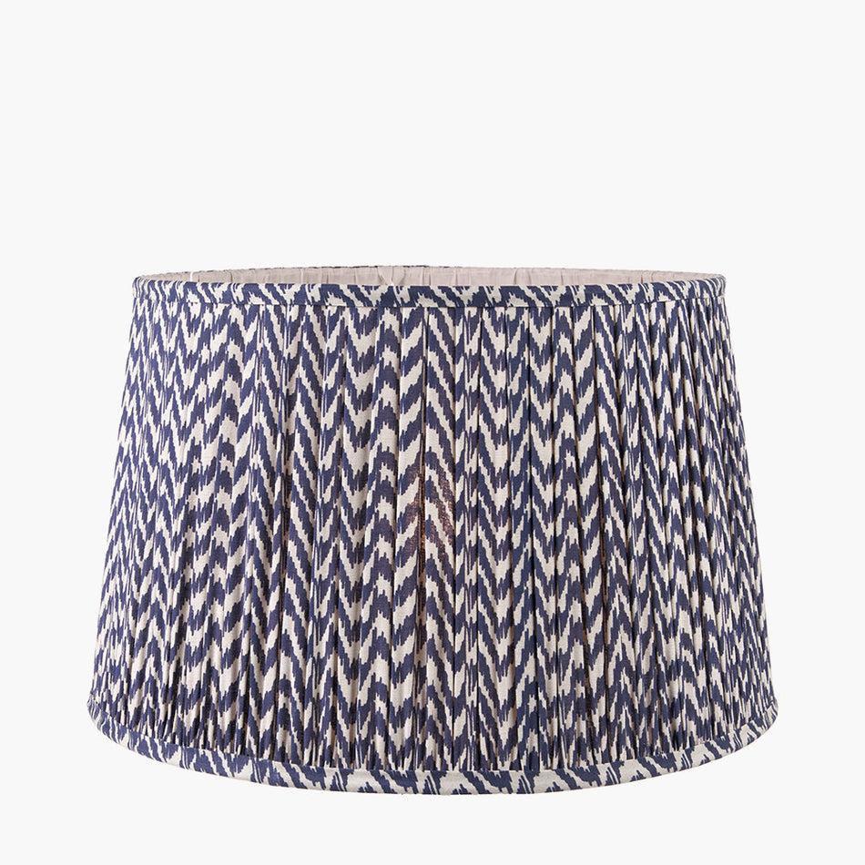 Vienna Blue Chevron Mushroom Pleat Lampshade
