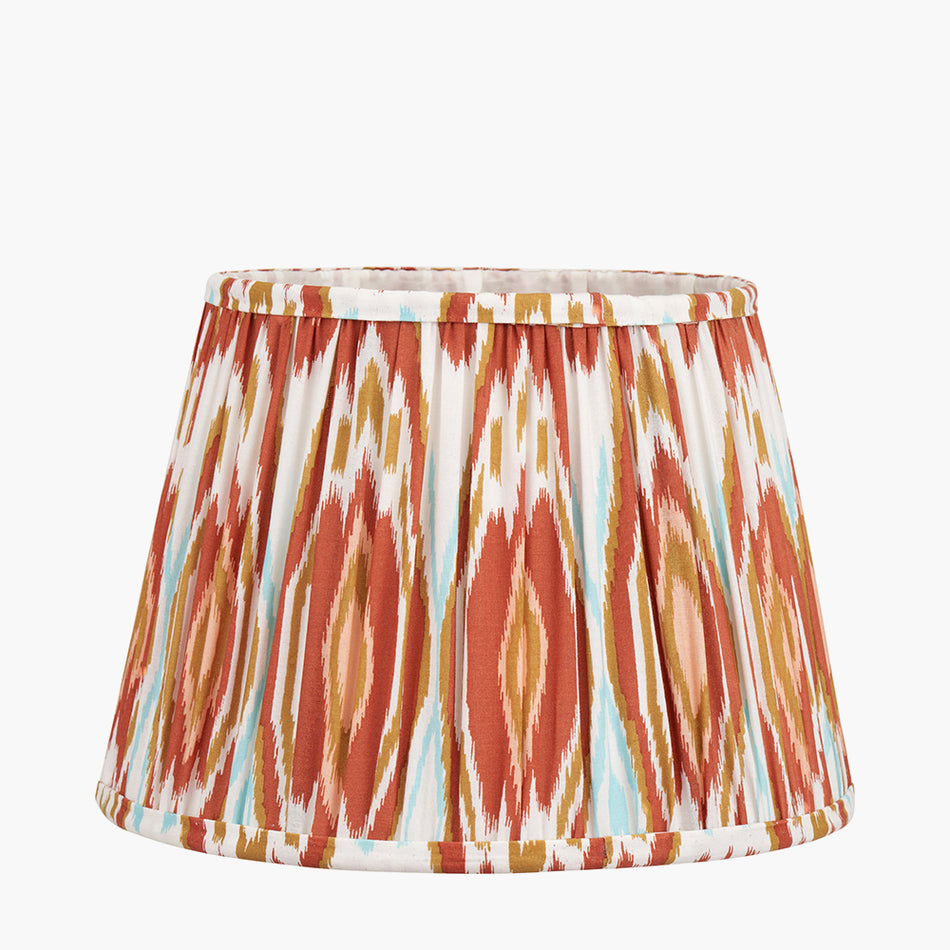Izara Cinnamon Ikat Patterned Mushroom Pleat Tapered Lampshade