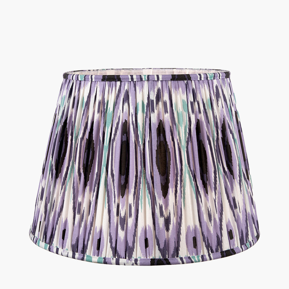Izara Lilac Ikat Patterned Mushroom Pleat Tapered Lampshade