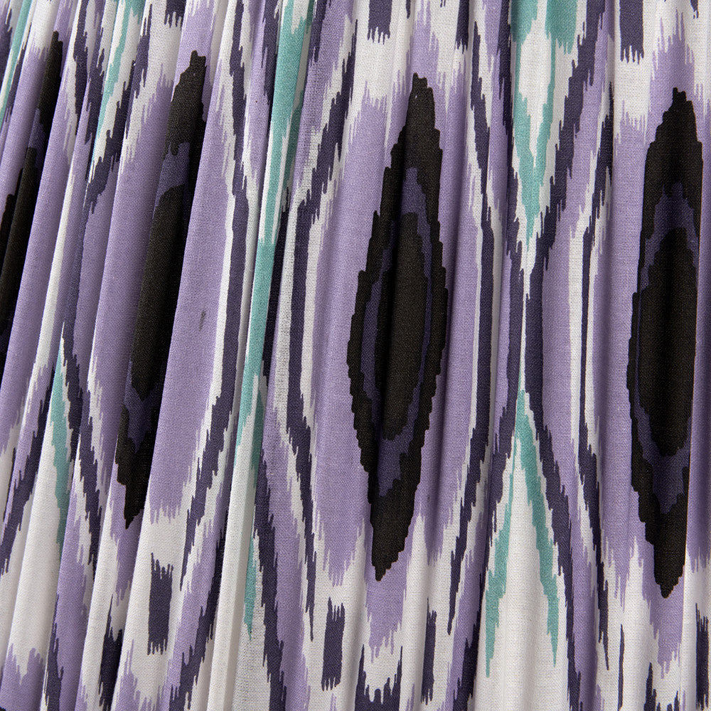 Izara Lilac Ikat Patterned Mushroom Pleat Tapered Lampshade
