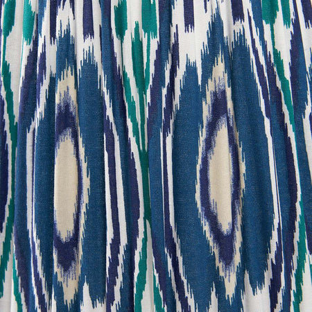 Izara Ocean Blue Ikat Patterned Mushroom Pleat Tapered Lampshade