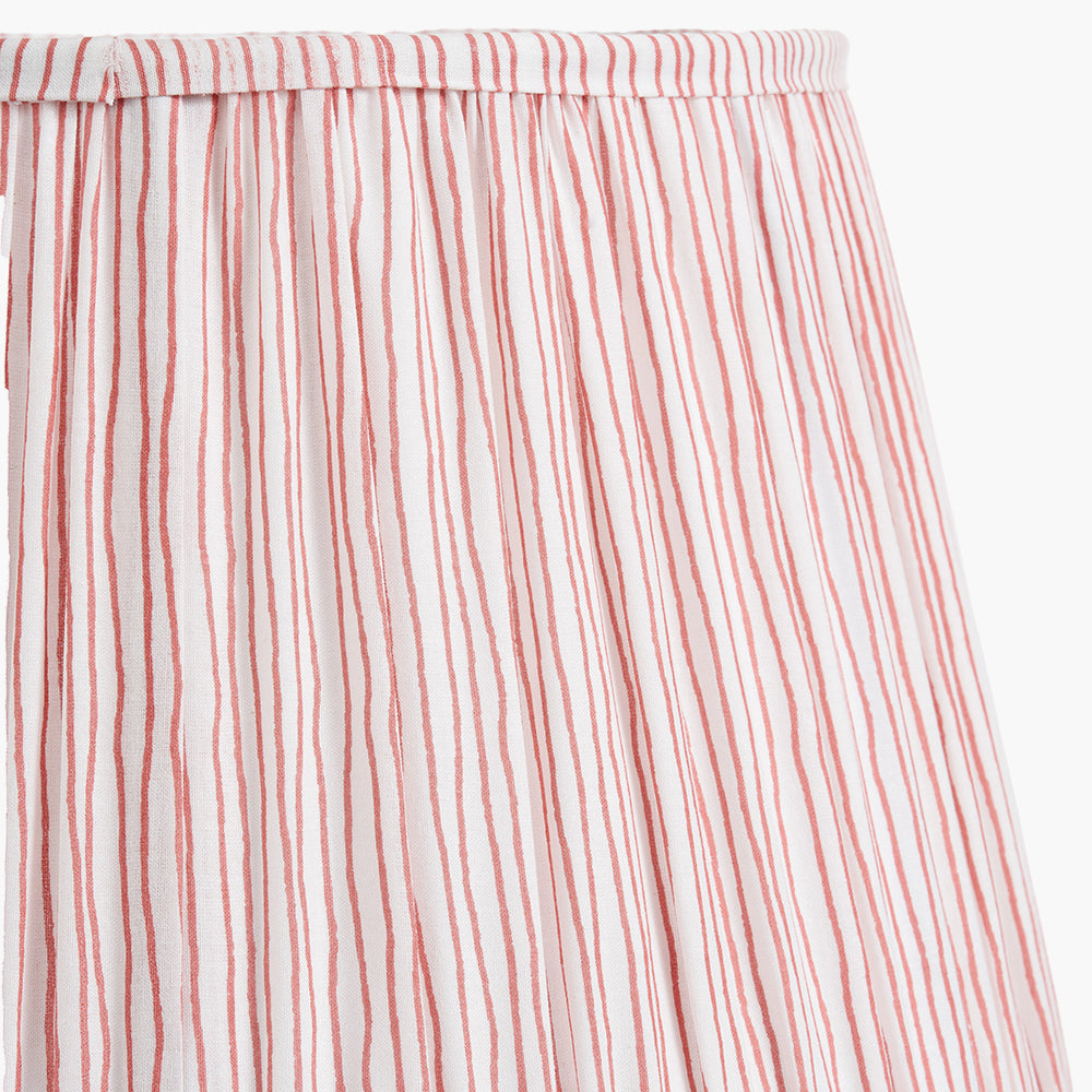 Thiago Cinnamon Stripe Mushroom Pleat Tapered Lampshade
