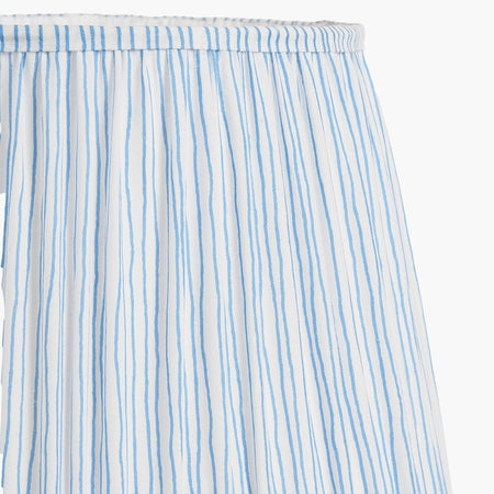 Thiago Ocean Blue Stripe Mushroom Pleat Tapered Lampshade