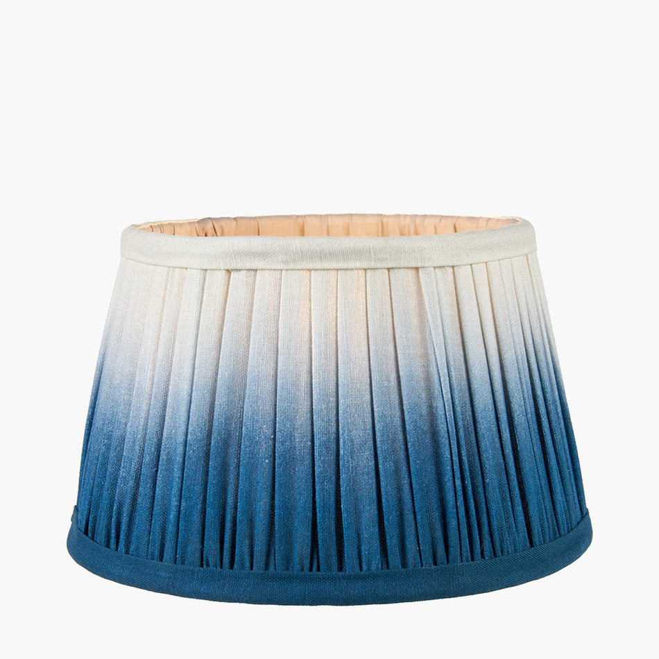 Scallop Blue Ombre Soft Pleated Tapered Lampshade