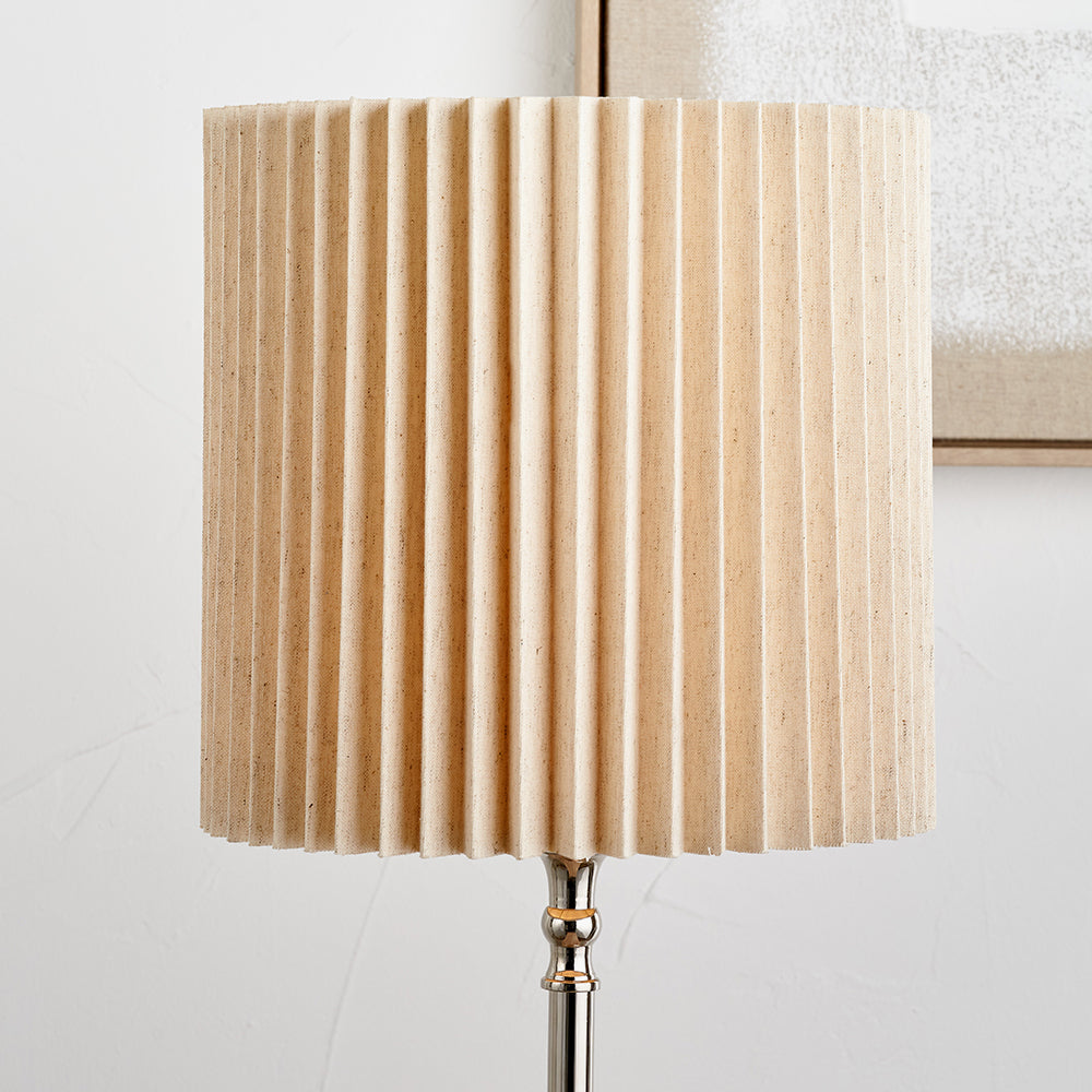 Callista Natural Linen Hard Pleat Lampshade