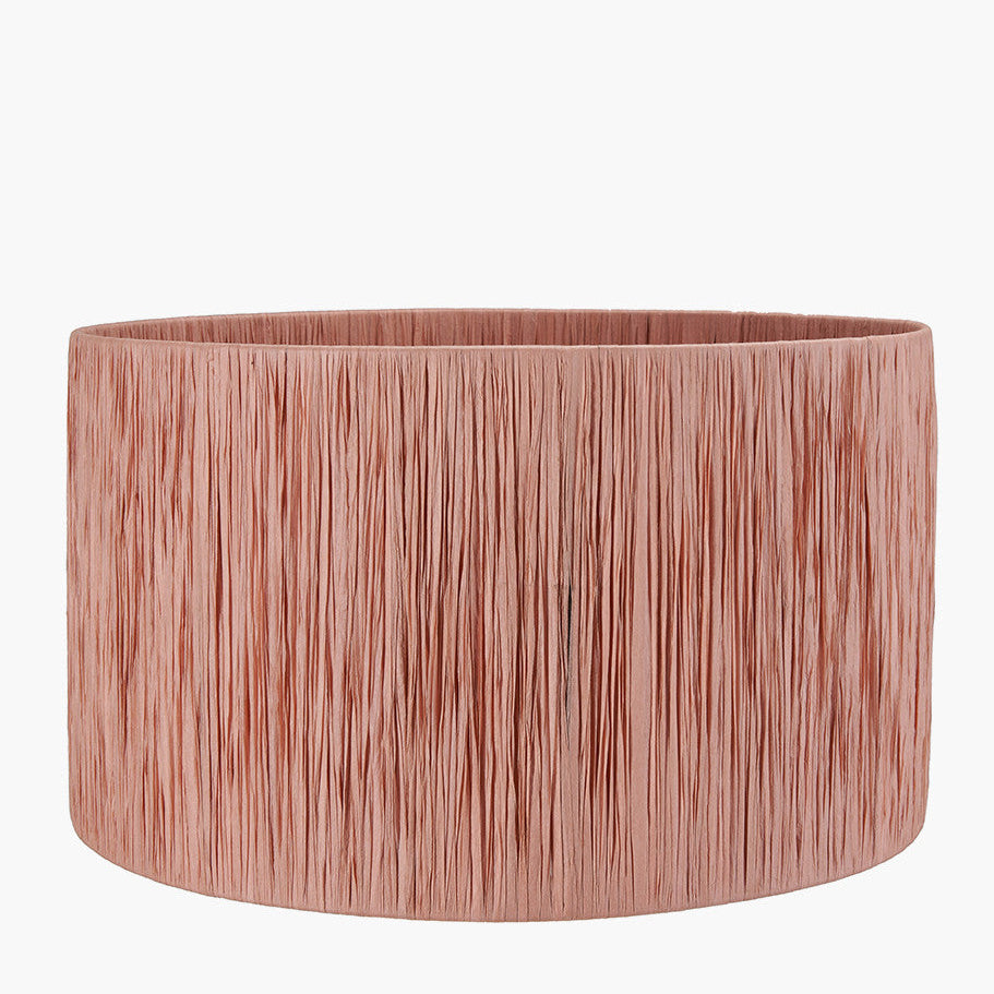 Tilia Apricot Raffia Cylinder Lampshade