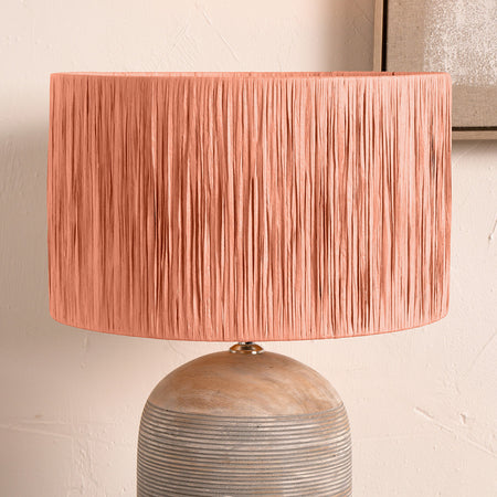 Tilia Apricot Raffia Cylinder Lampshade